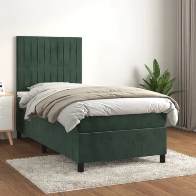 Produktbild von CLORIS Boxspringbett Polsterbett mit Matratze Dunkelgrün 90x200 cm Samt, 53,91 kg