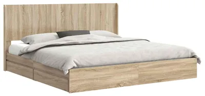 Produktbild von vidaXL Bettgestell mit Stauraum und Kopfteil Sonoma-Eiche 180 x 200 cm