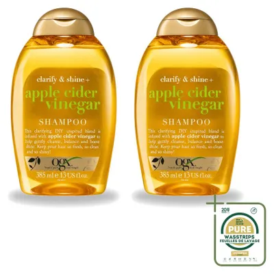 Produktbild von 2 x OGX Apple Cider Vinegar Shampoo Clarify + Shine 385 ml - Vorratspackung - 2 Stücke