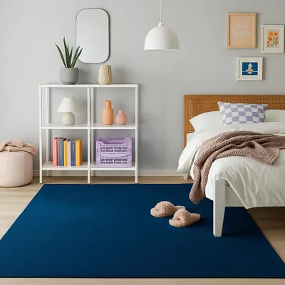 Produktbild von Velours Kinderteppich Joy Kids Dunkelblau, Größe:400x500 cm