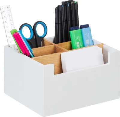 Immagine prodotto di Organizzatore da scrivania in bambù con 5 scomparti