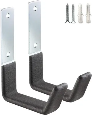 Imagen del producto de Dos ganchos de pared robustos, de alta resistencia, resistentes a la corrosión, fáciles de instalar, ideales para almacenes y paneles de pared.
