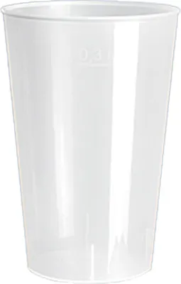 Produktbild von 225 Mehrweg Trinkglas 0,3 l Polypropylen "de Luxe" – Transparent