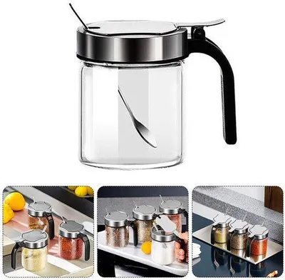 Obrázek produktu pro Dóza na kuchyňské bylinky s miskou a dávkovačem na sůl, cukr a bylinky