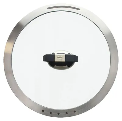 Glasdeckel rund 22 cm Aluminium Silikonrand spülmaschinengeeignet