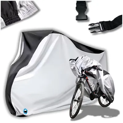 Produktbild von Fahrradabdeckung für 2 Fahrräder – Fahrradhülle Silber Wasserdicht mit Schlossösen, Abdeckplane Schutzhülle gegen Regen, Staub, UV, Wind, Wetterschutz