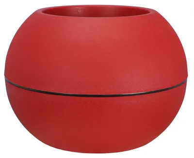 Image de Bac Pot de fleurs Double Parois effet Granit - Boule D 50cm 18L - Rouge - Fabrication Française