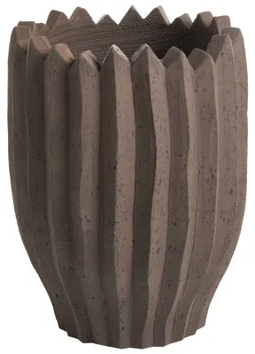Obrázek produktu pro BELIANI Květináč tmavě hnědý 56 x 51 cm polyresin vnitřní i venkovní použití kulatý moderní design