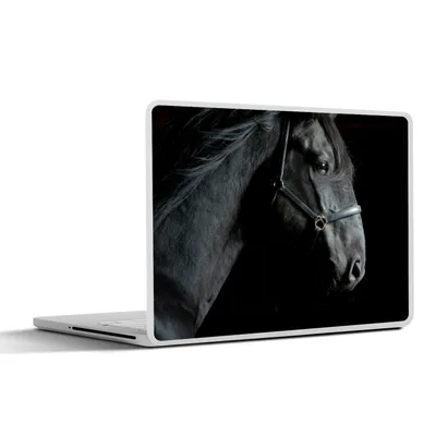 Produktbild von MuchoWow® Laptop Aufkleber Sticker Cover Pferd - Leicht - Schwarz 31x22.5 cm - Laptop-Deko