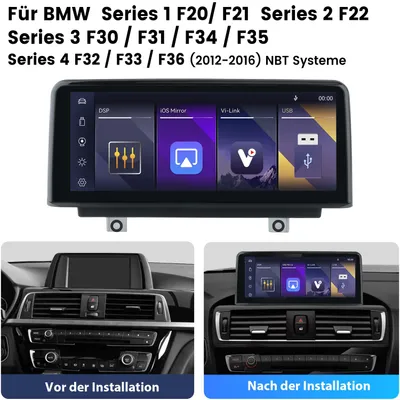 Produktbild von 10.25" CarPlay Bildschirm Für BMW F20 F21 F23 F30 F31 F32 F33 F34 F36 NBT 2012-2016 – Kabellos Android Auto – Linux System