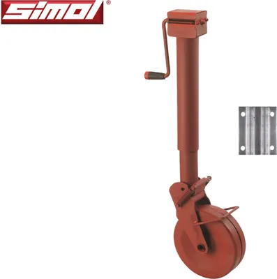 Produktbild von Simol Stützrad 2.000 kg halbautomatisch mit Federverriegelung inkl. Montageplatte