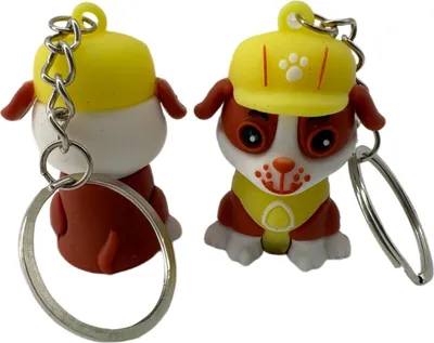 Produktbild von Soma Schlüsselanhänger Mini Anhänger Geschenk Cartoon Schlüsselanhänger Silikon Schlüsselanhänger für Handyhülle Charme Rucksack Geschenk (Paw Patrol Rubble)