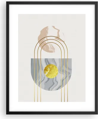 Produktbild von Gerahmtes Poster - Schwarzer Rahmen - Modern Gold abstrakt - 40x50 cm - Wand Bild - Wanddeko - Wandbilder - Kunstposter - Wandposter - Bilderrahmen - Bilder - Kunstdruck - P2BPA40x50-4574