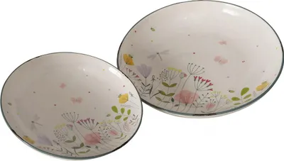 Produktbild von Teller mit Blumenmuster FLORINA, aus Keramik, 2er-Set