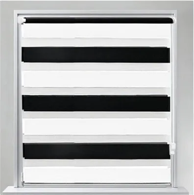 Immagine prodotto di Tenda a rullo doppia Eurohome 100x150 cm in bianco e nero senza foratura