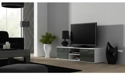Produktbild von Cama SOHORTV140BI/SZ, Weiß, Partikelbord, Weiß, Partikelbord, 1 Regale, Laminat