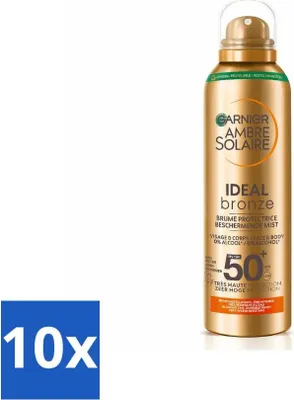 Imagen del producto de Garnier - Ambre Solaire - Protector solar en spray - Ideal Bronze - FPS 50+ - 150 ml - Paquete ahorro - 10 unidades