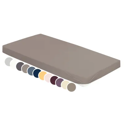 Produktbild von liebling - Jersey Elasthan Spannbetttuch, 180 x 200 - 200 x 220 cm, Rundum Gummizug, Matratzen bis 30 cm Höhe, stein