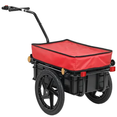 Obrázek produktu pro Přívěs za kolo – přepravní přívěs – nosnost 40 kg – ocelový rám – 144 × 59 × 80 cm – černý
