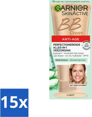 Produktbild von Garnier - SkinActive - BB Cream Light - Anti-Aging - Getönte Tagescreme - 50 ml - Vorteilspack - 15 Stücke