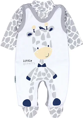 Produktbild von TupTam Baby Mädchen Jungen Strampler mit Langarmshirt Aufdruck Spruch 2 teilig, Farbe: Giraffe, Größe: 56