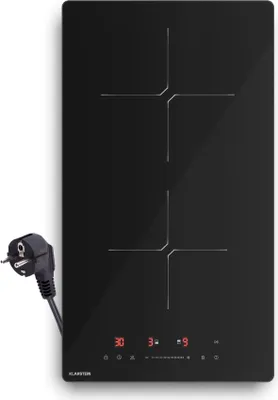 Image de Klarstein PowerGlide Plaque Induction - 2 Zones, 3500W Boost, Plaque Cuisson Induction Encastrable, Curseur Tactile, Minuterie, Sécurité Enfant, Vitrocéramique 30cm, Noir