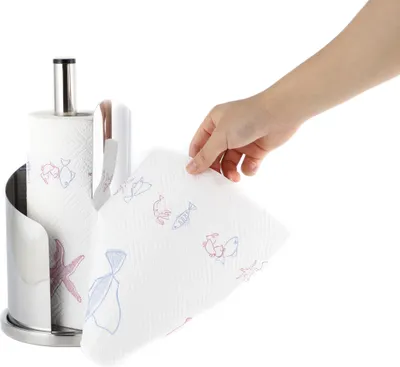 Produktbild von Echtwerk Küchenrollenhalter, Rollenhalter für Küchentücher, Papierrollenhalter aus Edelstahl, Stehend, Silber-Edition, 15,5 x 33 cm