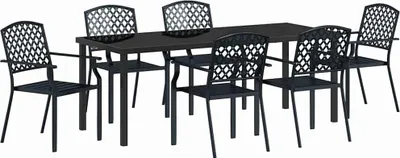 Produktbild von vidaXL Garten Essgruppe 7 stk. Anthrazit Pulverbeschichteter Stahl