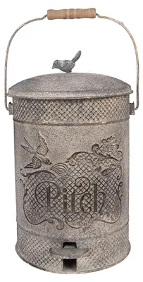 Zdjęcie produktu dla Clayre & Eef Kosz na śmieci z pedałem 24 x 24 x 36 cm, szary metal