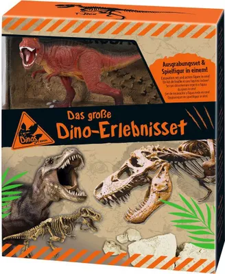 Produktbild von MOSES Dino Erlebnisset T-Rex Spielfigur + Skelett zum ausgraben
