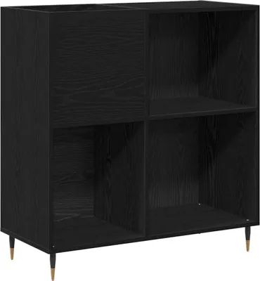 Zdjęcie produktu dla Szafka na płyty winylowe z półką Czarny Dąb 85 x 38 x 89 cm
