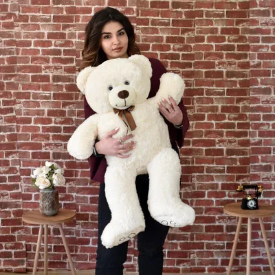 Produktbild von Pababo  XL Kuki Teddybär mit Schleife – Großer Plüschbär, Kuscheltier, Geschenk zum Geburtstag, Valentinstag & Jahrestag