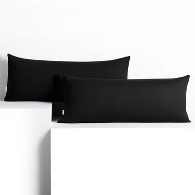Produktbild von Seitenschläferkissenbezug 2er Set 40x145 cm Kissenbezug Kissenbezüge Baumwolle Seitenschläfer Stillkissen Schwarz