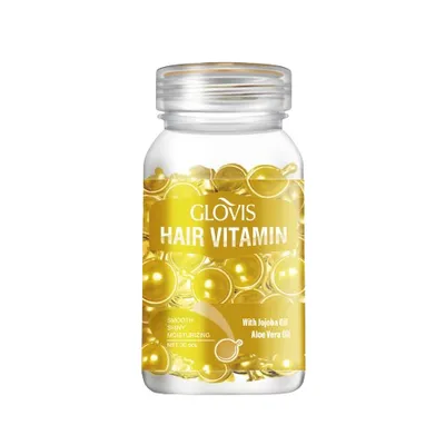 Produktbild von Glovis Hair Vitamin Oil Gold Capsules Jojobaöl Gesundes und glänzendes Haar