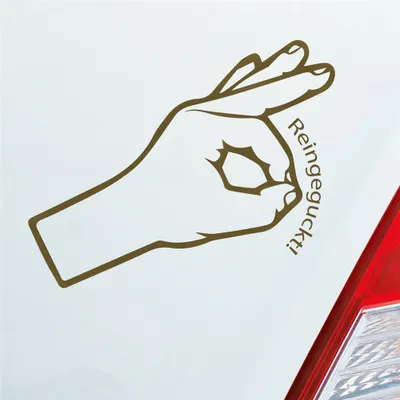 Produktbild von Auto Aufkleber Reingeguckt! 16x10 cm Gold Sticker Heckscheibenaufkleber
