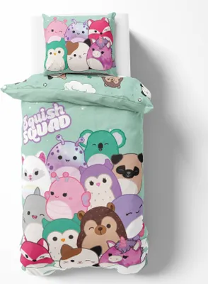Produktbild von Bettwäsche SQUISHMALLOWS "Squish Squad" 135x200 + 80x80 cm