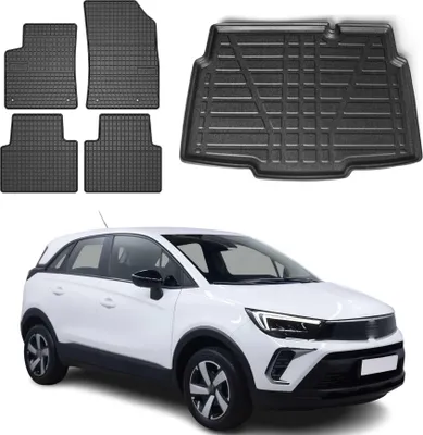 Immagine prodotto di Fußmatten & Kofferraumwanne Set für Opel Crossland 2017-2025 Gummi 5x
