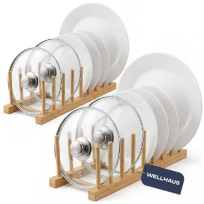 IKEA OSTBIT Tellerhalter Bambus für Geschirr Geschirrkörbe