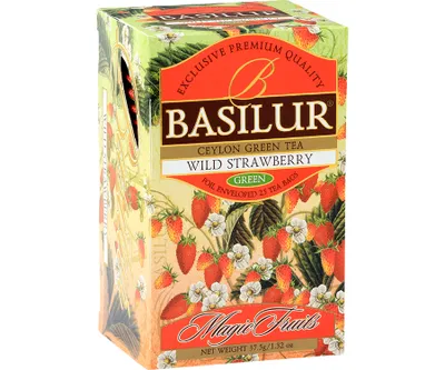 Zdjęcie produktu dla Basilur WILD STRAWBERRY herbata zielona POZIOMKA - 25x1,5g