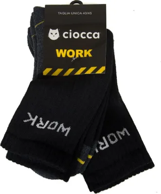 Zdjęcie produktu dla Zestaw dwóch par krótkich skarpet męskich CIOCCA Nr katalogowy WORK01 SKARPETY DO PRACY, rozmiar 40–45, 63% bawełna, 33% poliester, 1% Elasthan, 3%.poliakryl