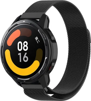 Produktbild von Strap-it Milanese Armband - Kompatibel mit Xiaomi Watch S1 Armband Ersatzarmband Edelstahl - Armband mit Magnetverschluss - Hochwertiges Material - für Smartwatch 22mm Armband Schwarz