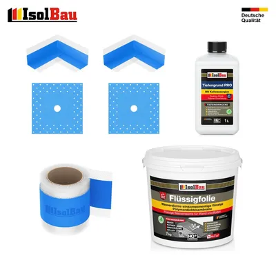 Dichtset Dusche Flüssigfolie 7 kg Abdichtset Dichtband Bad Duschelement Set