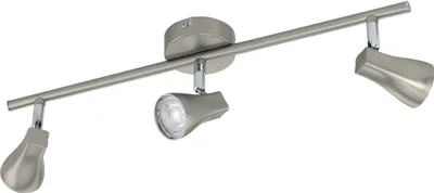 Produktbild von EGLO LED Spot TIBERIO 1, 3-flammige Deckenleuchte, Deckenstrahler aus Stahl und Kunststoff, Flurlampe in nickel-matt, warmweiß