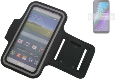 Produktbild von Kompatibel mit BQ Mobile BQ-5765L Clever Neopren Jogging Armband Sportarmband Oberarmband schwarz kompatibel mit BQ Mobile BQ-5765L Clever mit