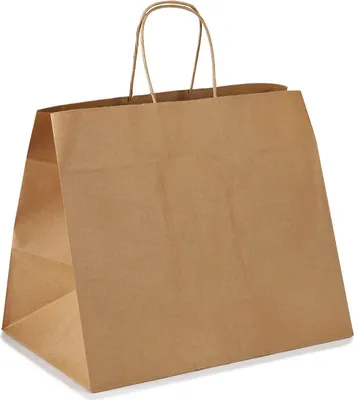 Produktbild von 1000x Papiertragetaschen mit Kordelhenkeln Kordeltaschen 320 + 215 x 270mm 80g braun