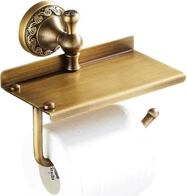 Image de Porte-papier hygiénique avec support pour téléphone, bronze antique, fixation murale, accessoire de salle de bains