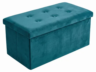 Produktbild von Rechteckiger Samthocker mit Stauraum, faltbar, 76 × 38 × 38 cm