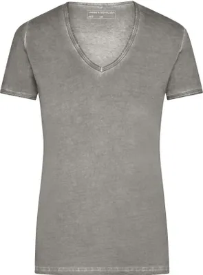 Produktbild von Trendiges T-Shirt mit V-Ausschnitt grey, Gr. XXL