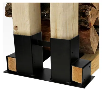 Produktbild von Holzstapelhilfe, 8 Stück Metall Holzstapelhalter, Stabiles Brennholz Lagerregal für Innen und Außen (Schwarz)