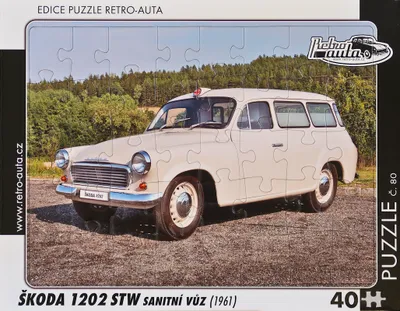 Obrázok produktu pre Puzzle č. 80 - ŠKODA 1202 STW Ambulancia (1961) 40 dielikov